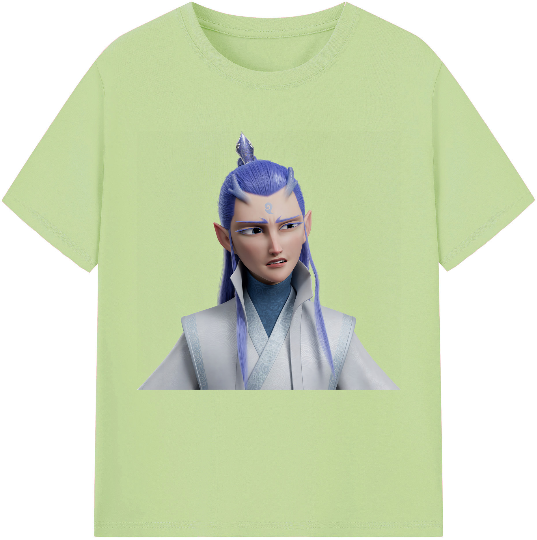 （画像用） Ne Zha 2 ナタ 魔童の大暴れ 綿100％半袖Tシャツ（フロントプリント）